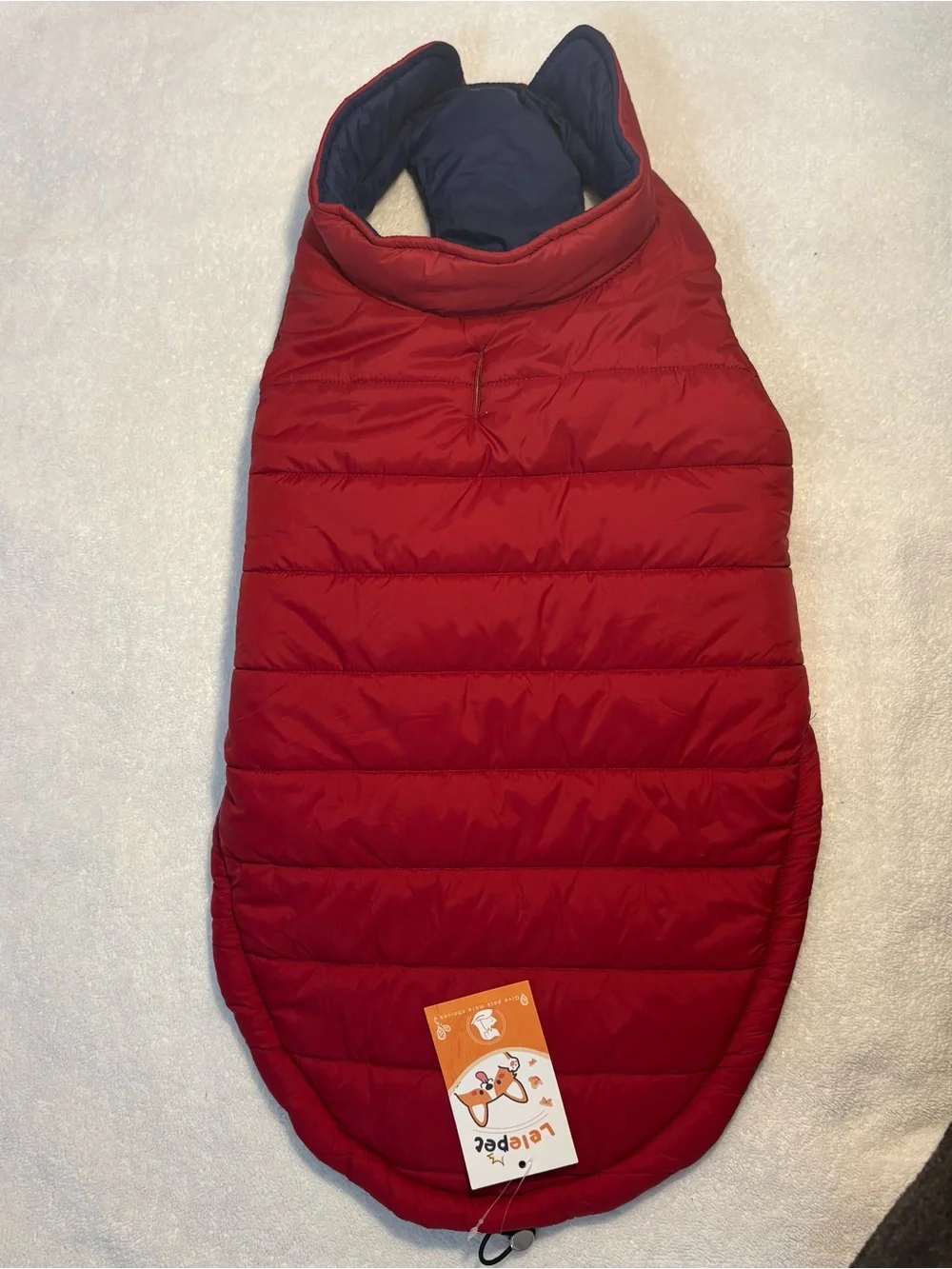 NWT Reversible XL Puffer Vest Dog Coat Water Windproof Dog Jacket Maroon Navy